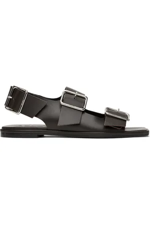 Aeyde Brown Thekla Leather Slingback Sandals