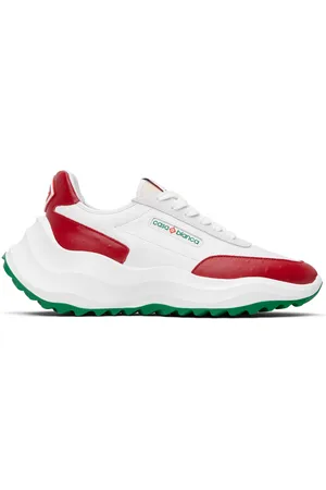 Casablanca White & Red Atlantis Ostrich Sneakers