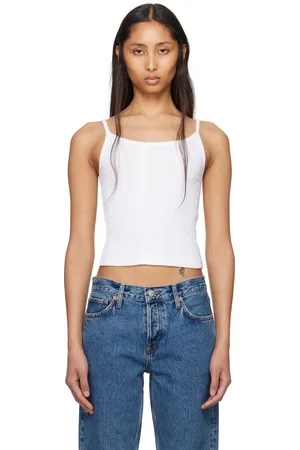 RE/DONE White Hanes Edition Varigated Jolie Camisole