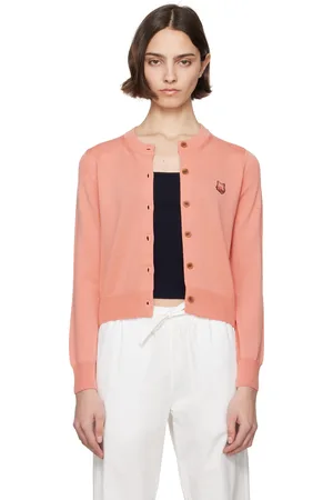 Maison Kitsuné Pink Bold Fox Head Patch Regular Cardigan