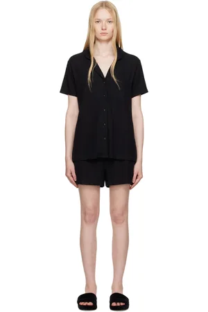 SKIMS Black Soft Lounge Short Sleep Pyjama Set