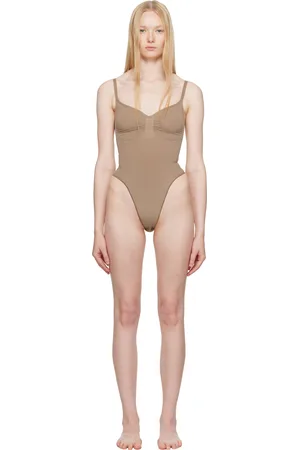 SKIMS Taupe Seamless Sculpt Thong Bodysuit