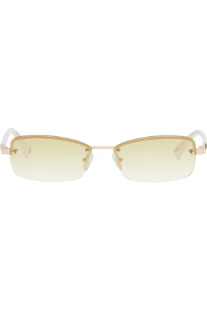 Le Specs Gold & White Enigmatic Sunglasses