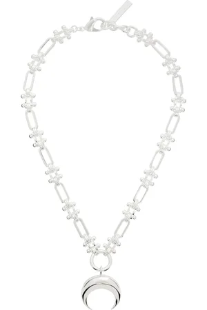 Marine Serre Silver Plated Moon Charm Necklace