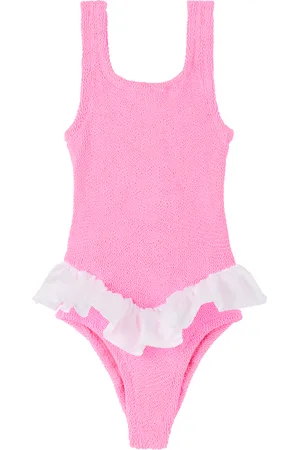 Hunza G Kids Pink & White Denise Swimsuit