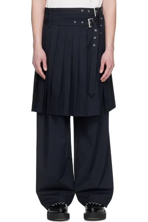 Charles Jeffrey Loverboy Navy Wide Leg Skouser Trousers