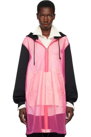 Comme des Garçons Black & Pink Polyester Thick & Nylon Tulle Zip-Up Hoodie