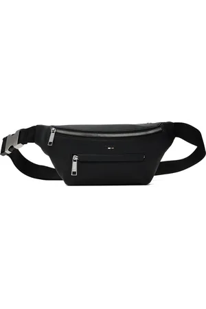 HUGO BOSS Black Pebble-Grained Faux-Leather Belt Bag