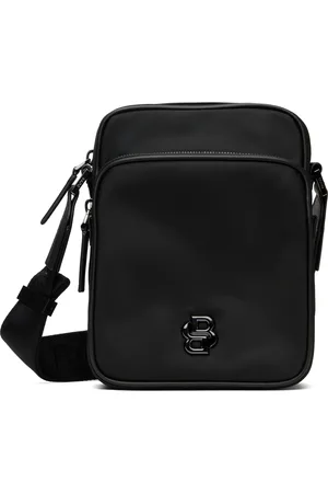 HUGO BOSS Black Double B Monogram Twill Reporter Bag