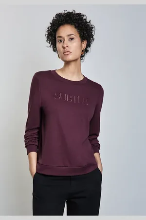Street one Shirt mit Wording-Stickerei