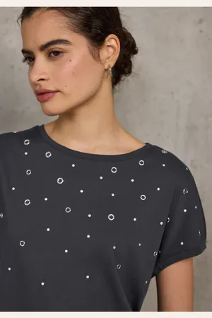 Street one Shirt mit Nieten Artwork
