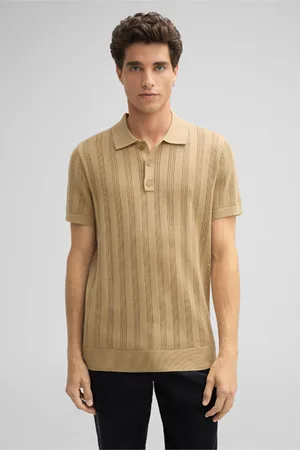 Strellson Strick-Poloshirt Keeth, hellbraun