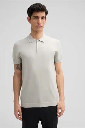 Strellson Strick-Poloshirt Vincent, hellgrau