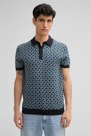 Strellson Strick-Poloshirt Kito, navy gemustert