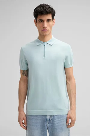 Strellson Strick-Poloshirt Vincent, hellblau