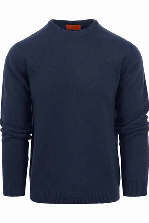 Suitable Lammwolle Pullover Rundhals Navy - Größe XXL