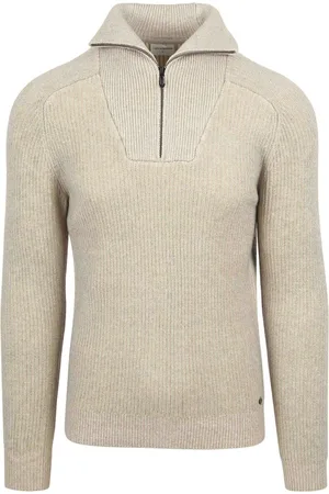 No Excess Halfzip Pullover Two Coloured Melange Greige - Größe XL
