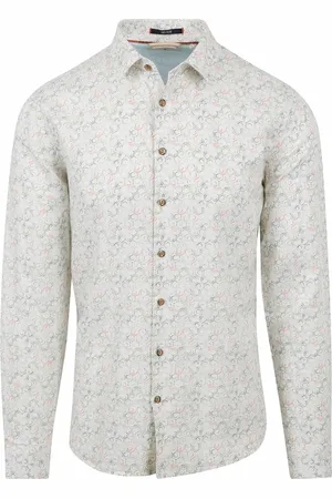 No Excess Shirt Leinen Off-white Print - Größe XL