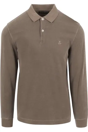 Marc O’ Polo Longsleeve Poloshirt Terry Cloth Taupe - Größe XXL