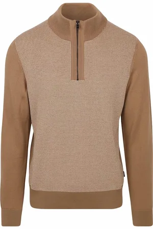HUGO BOSS Dambino Halfzip Pullover Camel - Größe L