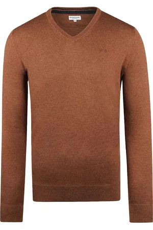 McGregor Pullover Merinowolle V-Ausschnitt Chestnut - Größe L