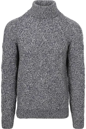New Zealand Auckland NZA Rollkragenpullover Eli Cable Melange Navy - Größe L