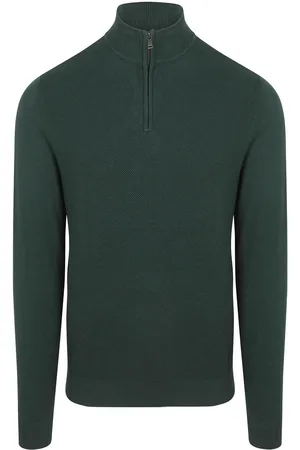 McGregor Half Zip Pullover Merinowolle Pine Grün - Größe XL