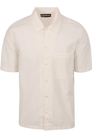 Marc O’ Polo Hemd Short Sleeves Seersucker Off White - Größe M