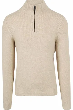 Suitable Half Zip Pullover Boiled Wool Ecru - Größe XXL