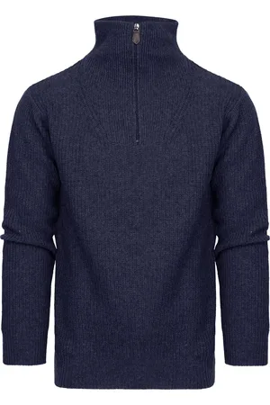 Suitable Half Zip Pullover Wool Blend Navy - Größe M