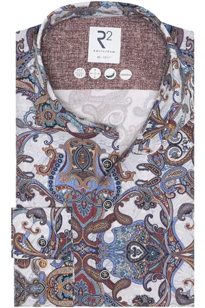R2 Amsterdam R2 Hemd Lyocell Paisley - Größe 38