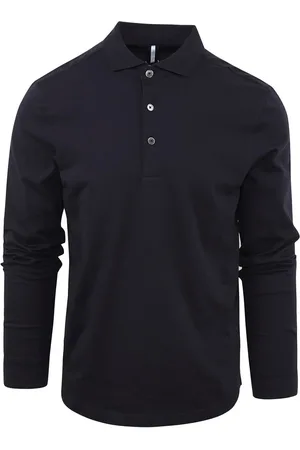 Profuomo Longsleeve Polo Navy Melange - Größe S