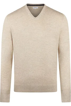 McGregor Pullover Merinowolle V-Ausschnitt Sand - Größe XXL