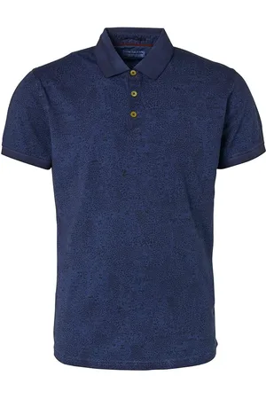 No Excess Poloshirt Print Navy - Größe L