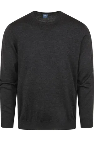 Olymp Pullover O-Hals Wolle Dunkelgrau - Größe L