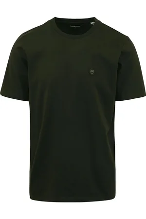 Knowledge Cotton Apparal T-shirt Dunkelgrün - Größe M