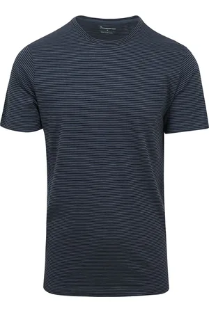 Knowledge Cotton Apparal T-shirt Streifen Navy - Größe XL