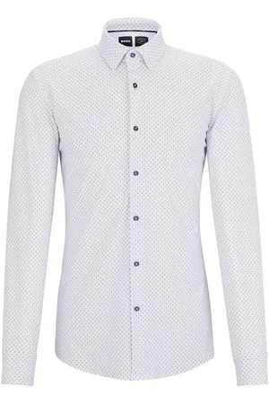 HUGO BOSS Hank Hemd Stretch Druck - Größe 40