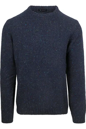 Suitable Pullover Tweed Wool Blend Navy - Größe XXL
