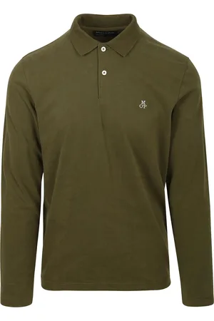 Marc O’ Polo Langarm Polohemd Olivegrün - Größe XL