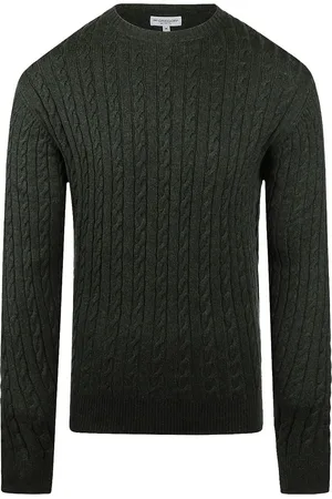 McGregor Cable Pullover Merinowolle Melange Dunkelgrün - Größe S