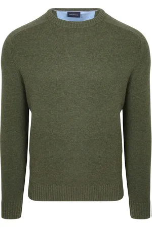 Suitable Lammwolle Pullover Rundhals Olivgrün - Größe XL