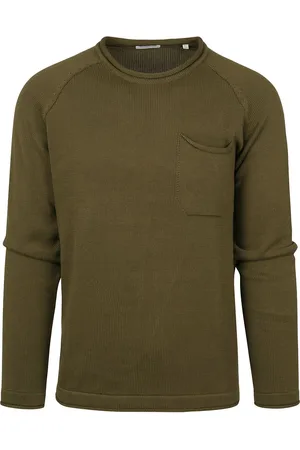 Knowledge Cotton Apparal Sweater Olivgrün - Größe XL