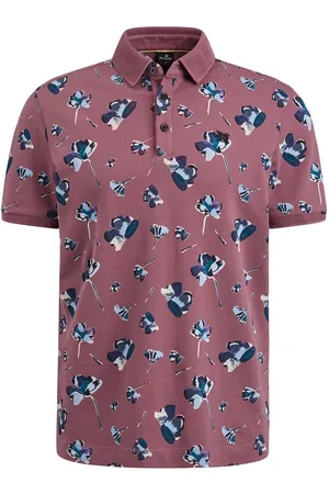 Vanguard Polo Piqué Blumen Dunkelrosa - Größe XL