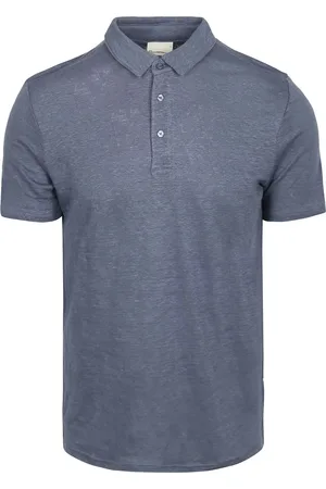 Knowledge Cotton Apparal Knowledge Polo Regular Leinen Indigo - Größe M