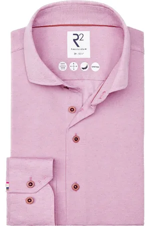 R2 Amsterdam R2 Hemd Leinen Blend Rosa - Größe 42