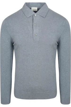 Profuomo Longsleeve Poloshirt Luxury Basic Blau - Größe M
