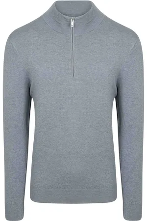 Profuomo Half Zip Pullover Luxury Basic Blau - Größe L