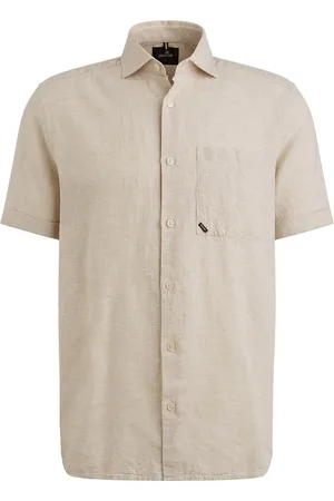 Vanguard Short Sleeve Hemd Leinen Blend Ecru - Größe XL