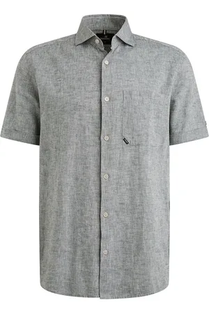 Vanguard Short Sleeve Hemd Leinen Blend Dark Slate - Größe L
